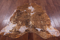 Thumbnail for Metallic Natural Cowhide Rug - Small 5'0