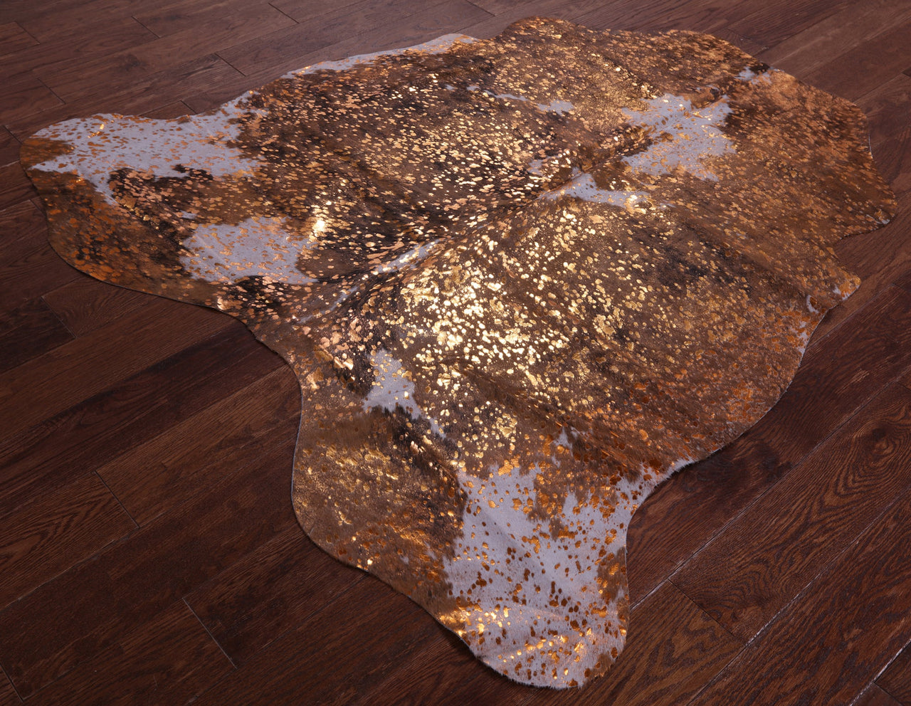 Metallic Natural Cowhide Rug - Small 5'0"H x 5'0"W