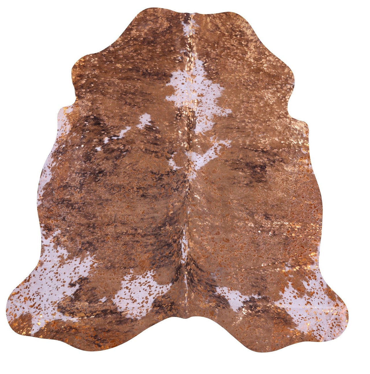 Metallic Natural Cowhide Rug - Small 5'0"H x 5'0"W