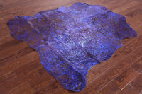 Thumbnail for Metallic Natural Cowhide Rug - Medium 6'1