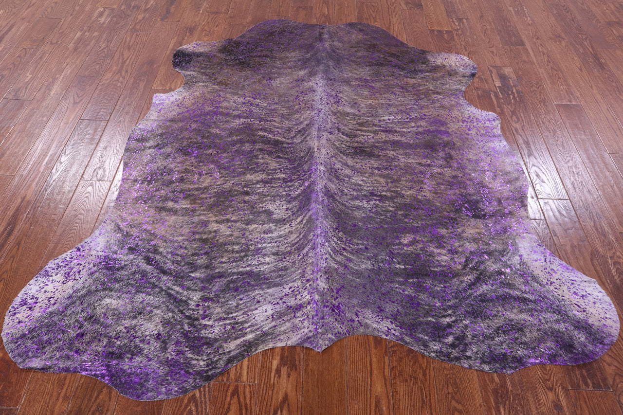 Metallic Natural Cowhide Rug - Large 6'6"H x 6'4"W