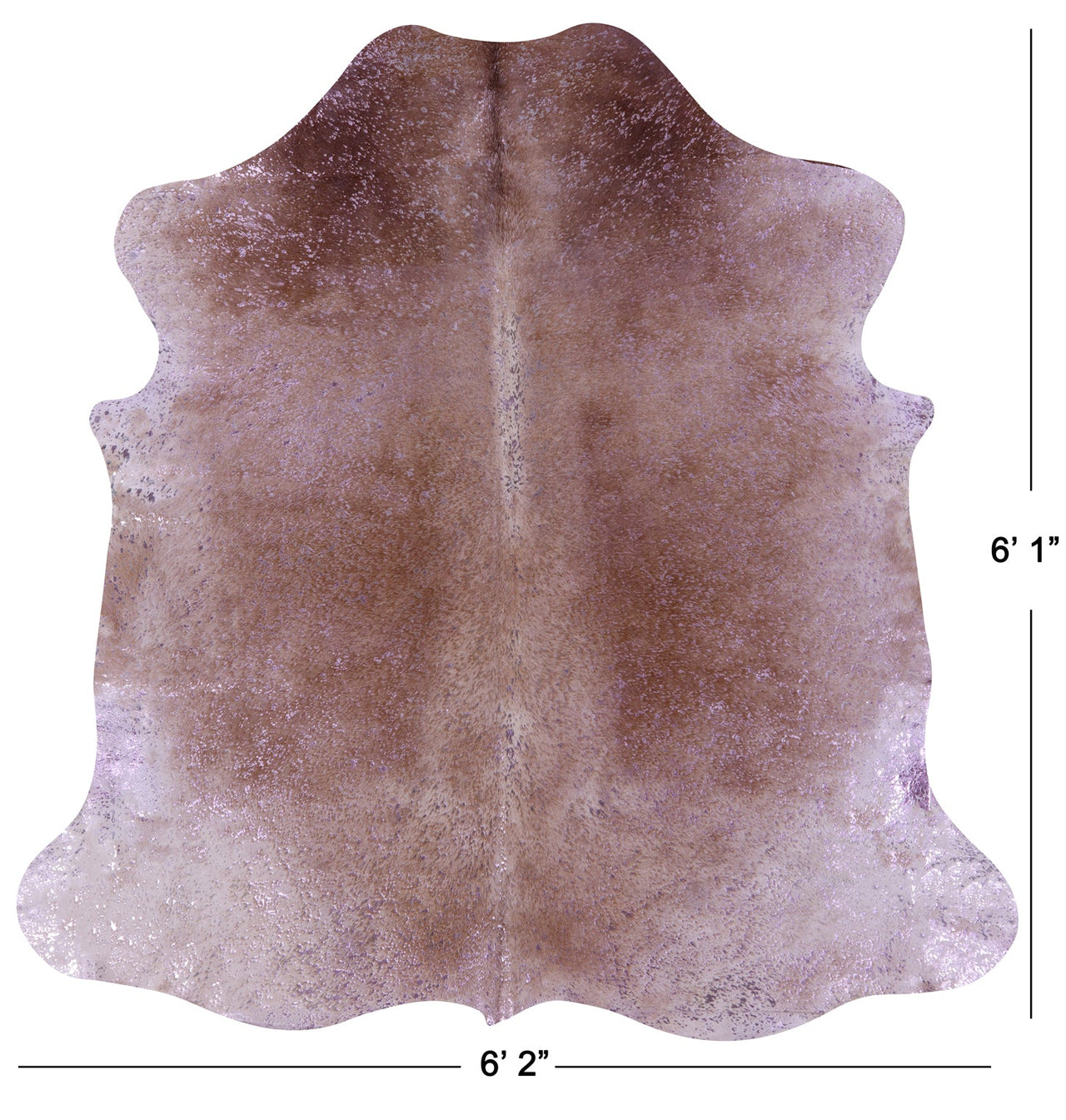 Metallic Natural Cowhide Rug - Medium 6'1"H x 6'2"W