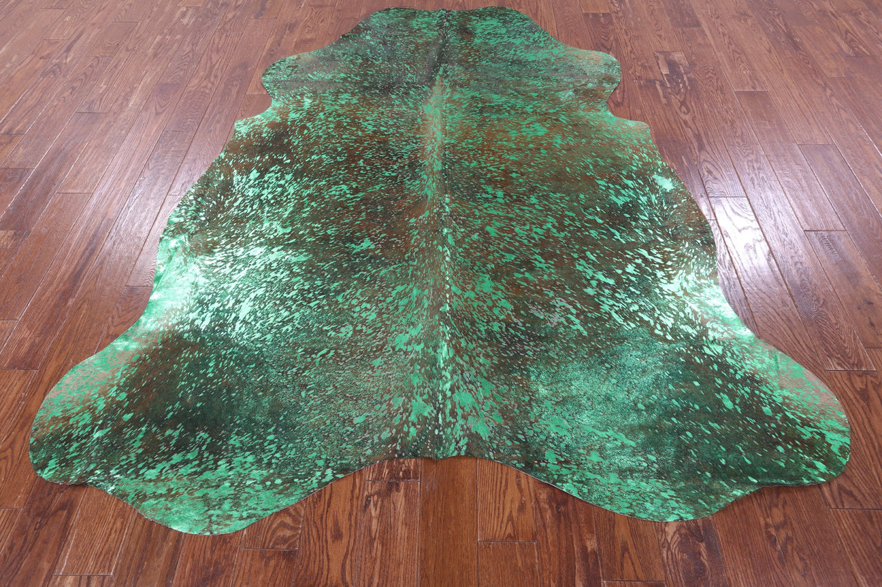 Metallic Natural Cowhide Rug - XLarge 7'6"H x 6'7"W