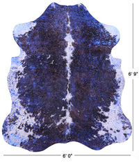 Thumbnail for Metallic Natural Cowhide Rug - Large 6'9