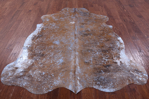 Metallic Natural Cowhide Rug - Large 6'10