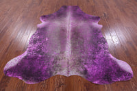 Thumbnail for Metallic Natural Cowhide Rug - Large 6'10