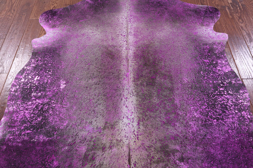 Metallic Natural Cowhide Rug - Large 6'10