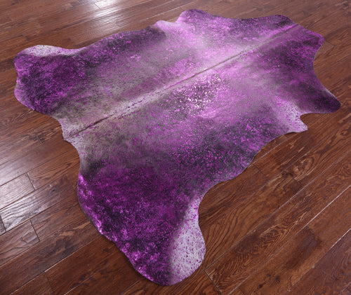 Metallic Natural Cowhide Rug - Large 6'10