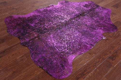 Metallic Natural Cowhide Rug - Large 6'4