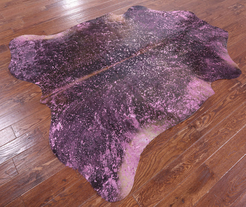 Metallic Natural Cowhide Rug - Large 6'11