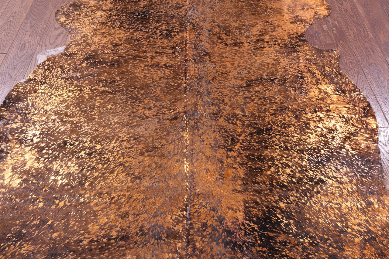 Metallic Natural Cowhide Rug - Large 6'9"H x 6'1"W