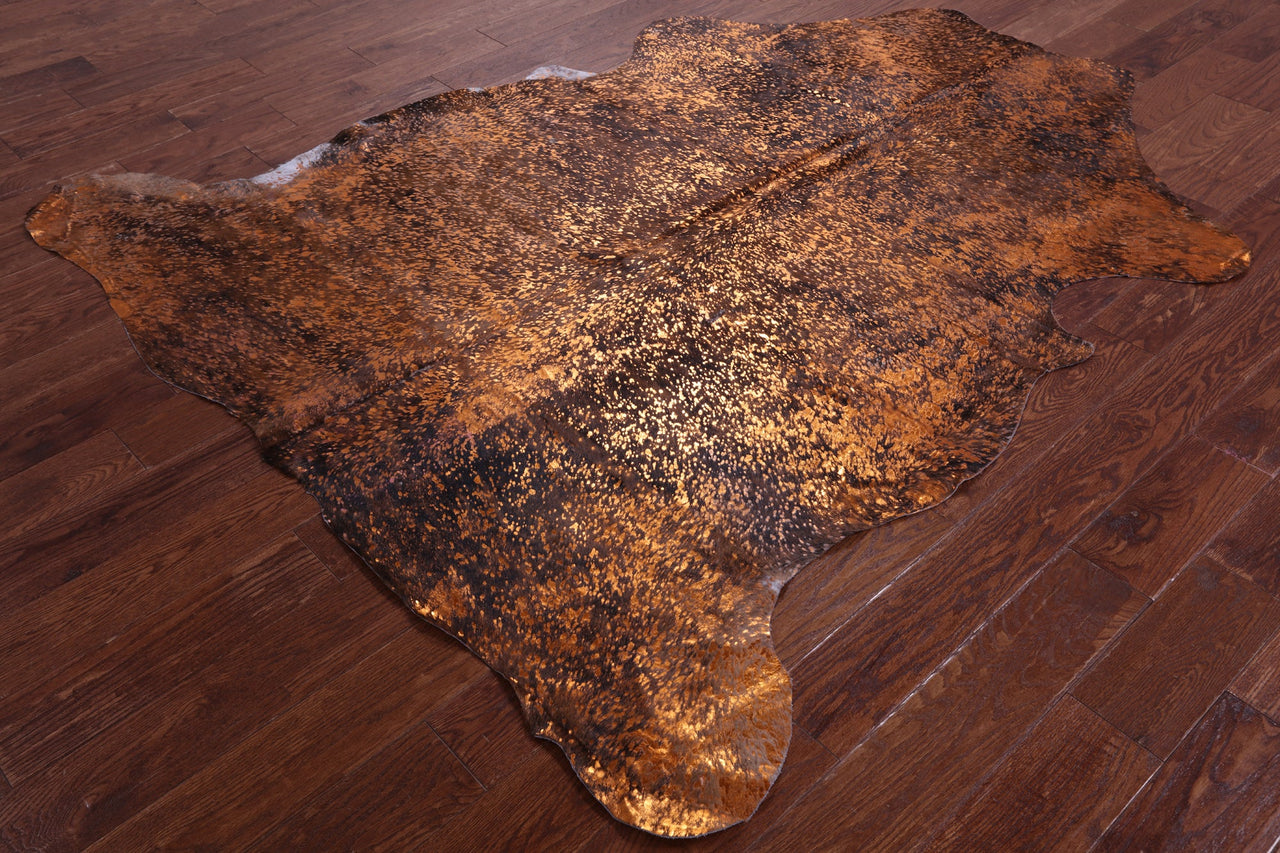 Metallic Natural Cowhide Rug - Large 6'9"H x 6'1"W