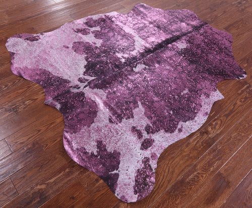 Metallic Natural Cowhide Rug - Large 6'6