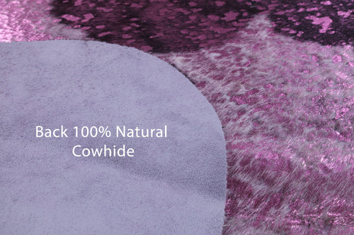 Metallic Natural Cowhide Rug - Large 6'6