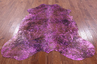 Thumbnail for Metallic Natural Cowhide Rug - Large 6'8