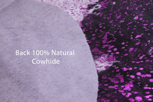 Metallic Natural Cowhide Rug - Large 6'6