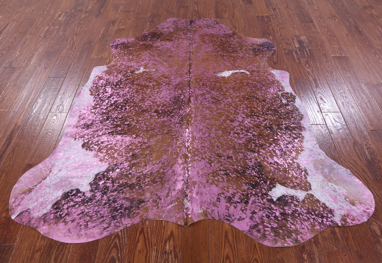 Metallic Natural Cowhide Rug - Large 6'6"H x 6'3"W