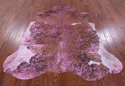 Metallic Natural Cowhide Rug - Large 6'6