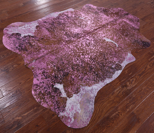 Metallic Natural Cowhide Rug - Large 6'6