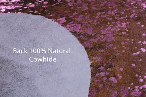 Metallic Natural Cowhide Rug - Large 6'6