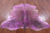 Thumbnail for Metallic Natural Cowhide Rug - Large 6'10