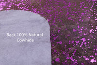 Thumbnail for Metallic Natural Cowhide Rug - Large 6'10