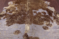 Thumbnail for Metallic Natural Cowhide Rug - Large 6'9