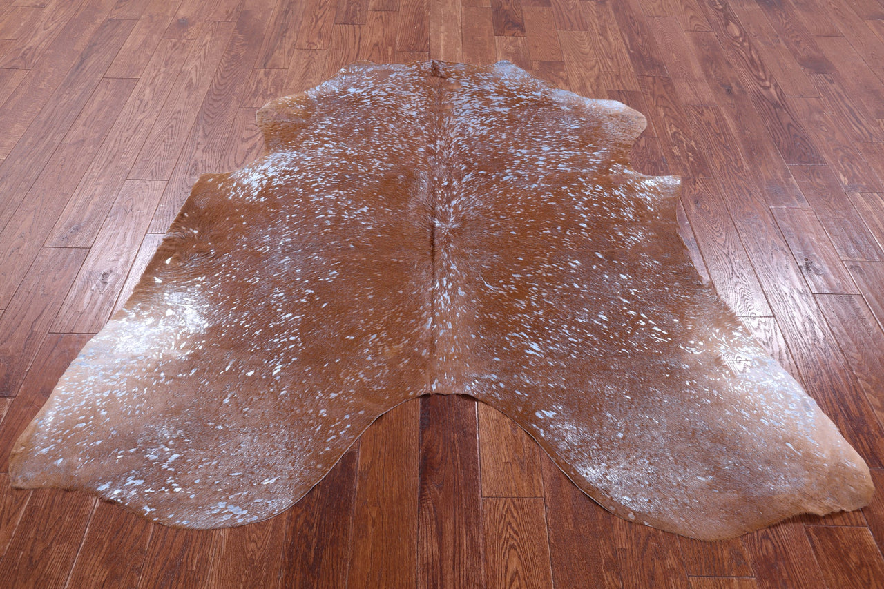 Metallic Natural Cowhide Rug - Medium 5'10"H x 6'0"W