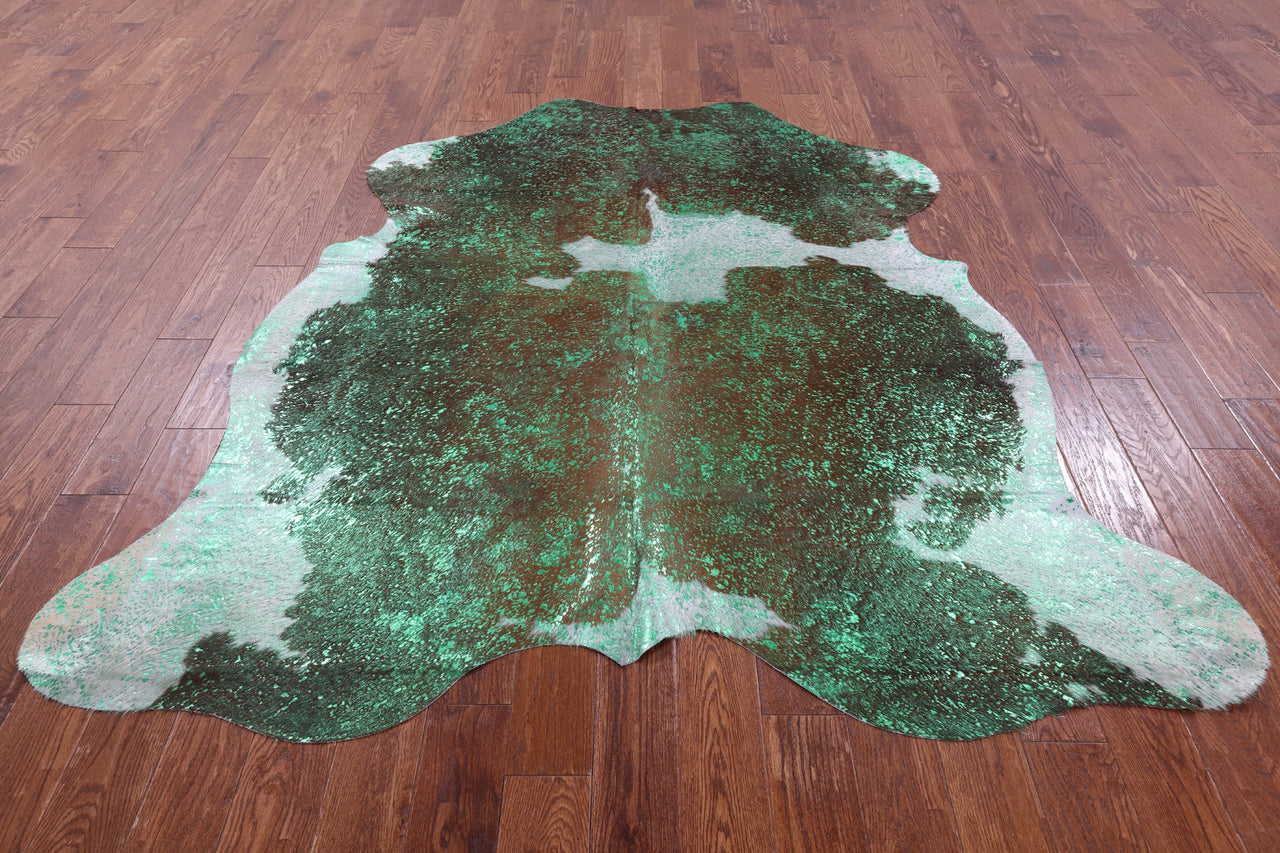 Metallic Natural Cowhide Rug - XLarge 7'1"H x 6'8"W