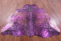 Thumbnail for Metallic Natural Cowhide Rug - Large 6'10