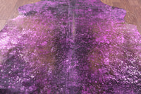 Thumbnail for Metallic Natural Cowhide Rug - Large 6'10