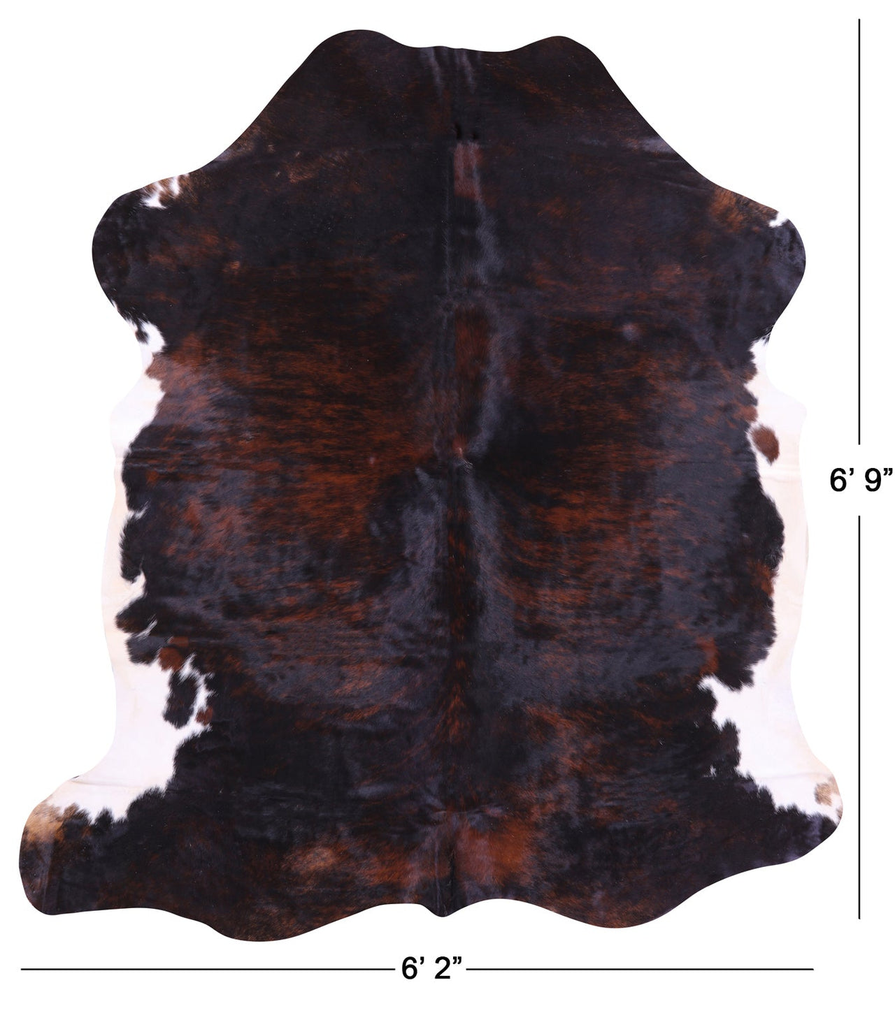 Tricolor Natural Cowhide Rug - Large 6'9"H x 6'2"W