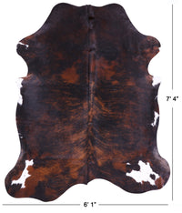 Thumbnail for Brindle Natural Cowhide Rug - XLarge 7'4