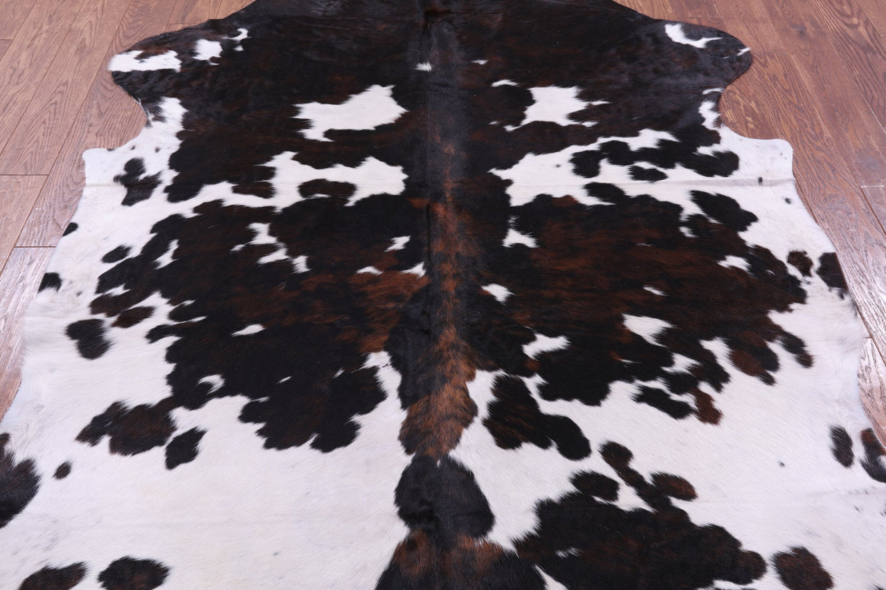 Tricolor Natural Cowhide Rug - XLarge 7'1"H x 6'8"W