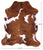 Brown & White Natural Cowhide Rug - Large 6'10"H x 5'11"W