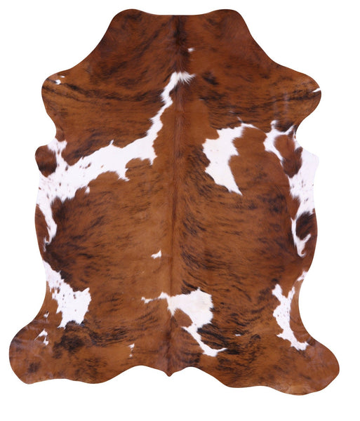 Brown & White Natural Cowhide Rug - Large 6'10"H x 5'11"W