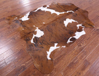 Thumbnail for Brown & White Natural Cowhide Rug - Large 6'10