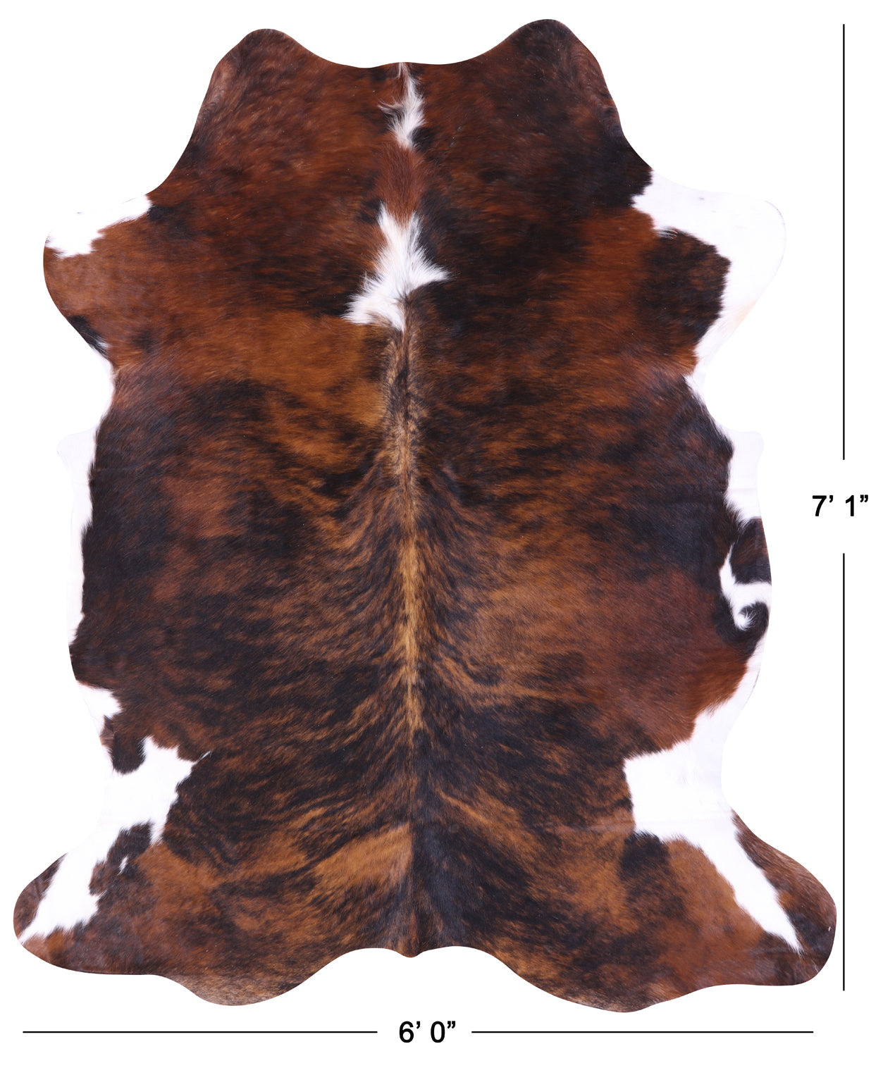 Brindle Natural Cowhide Rug - Large 7'1"H x 6'0"W