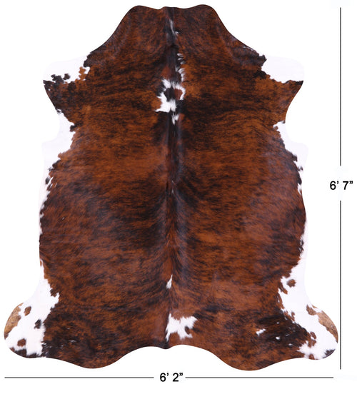 Tricolor Natural Cowhide Rug - Large 6'7