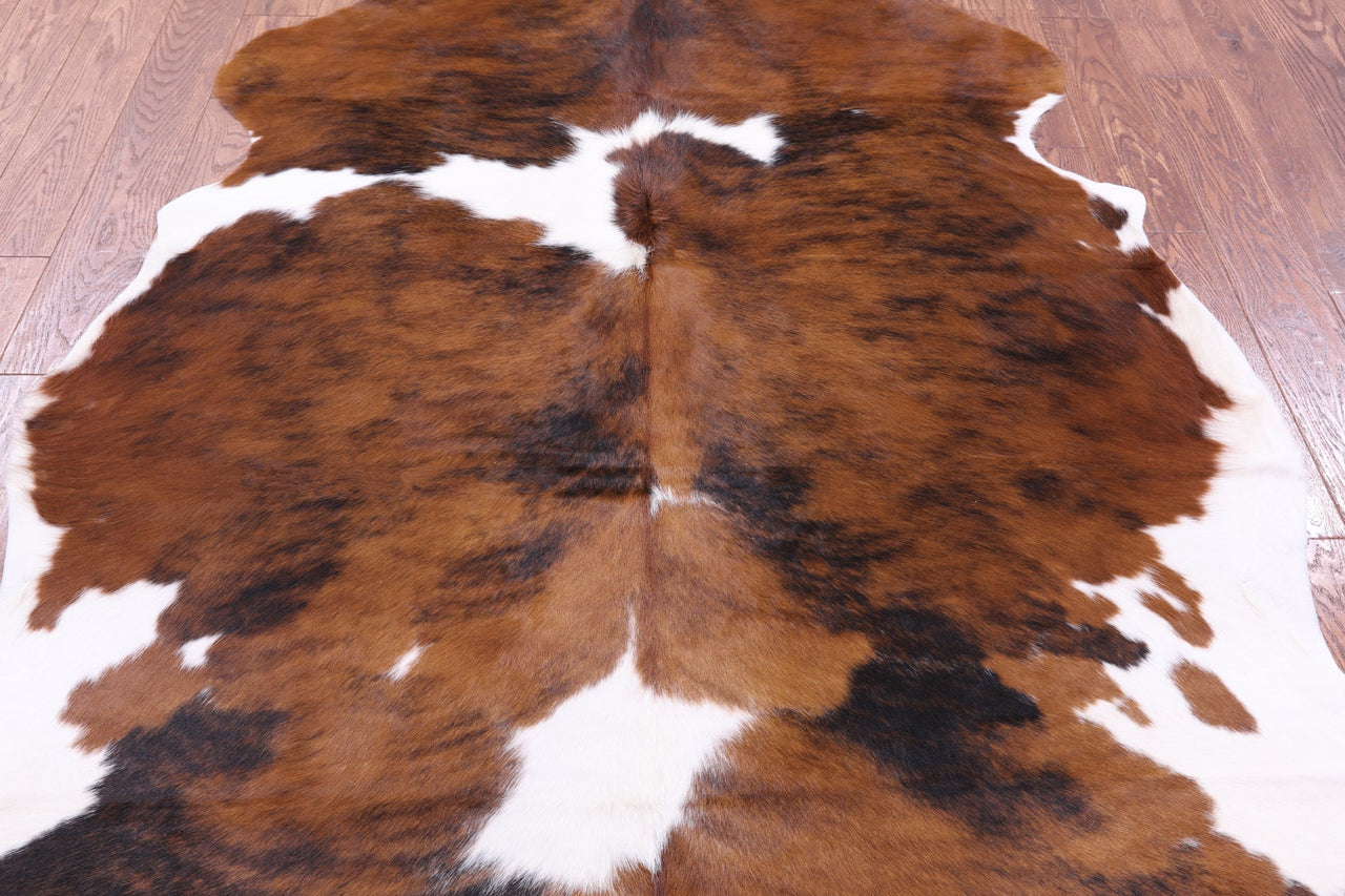 Tricolor Natural Cowhide Rug - XLarge 7'1"H x 5'9"W