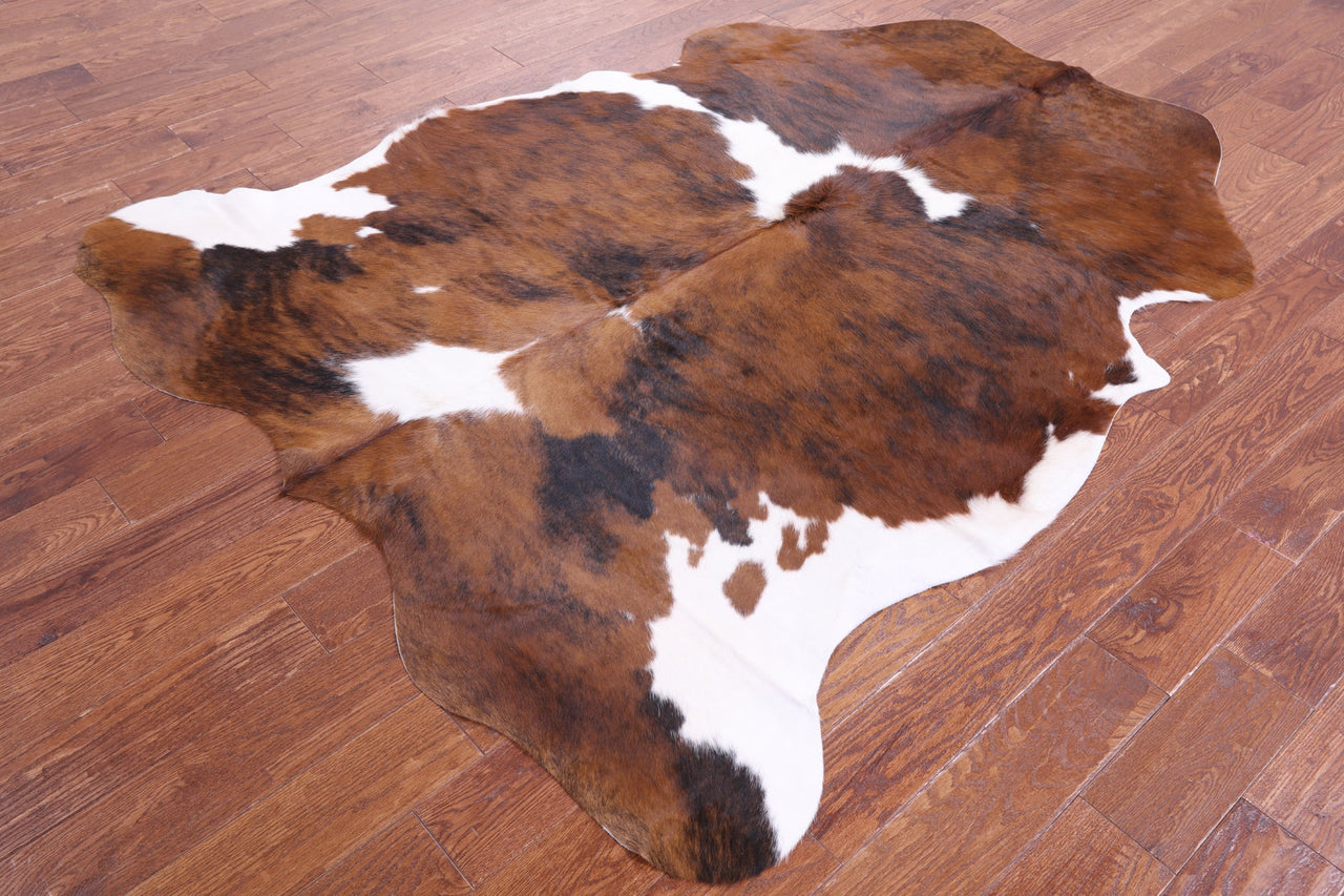 Tricolor Natural Cowhide Rug - XLarge 7'1"H x 5'9"W