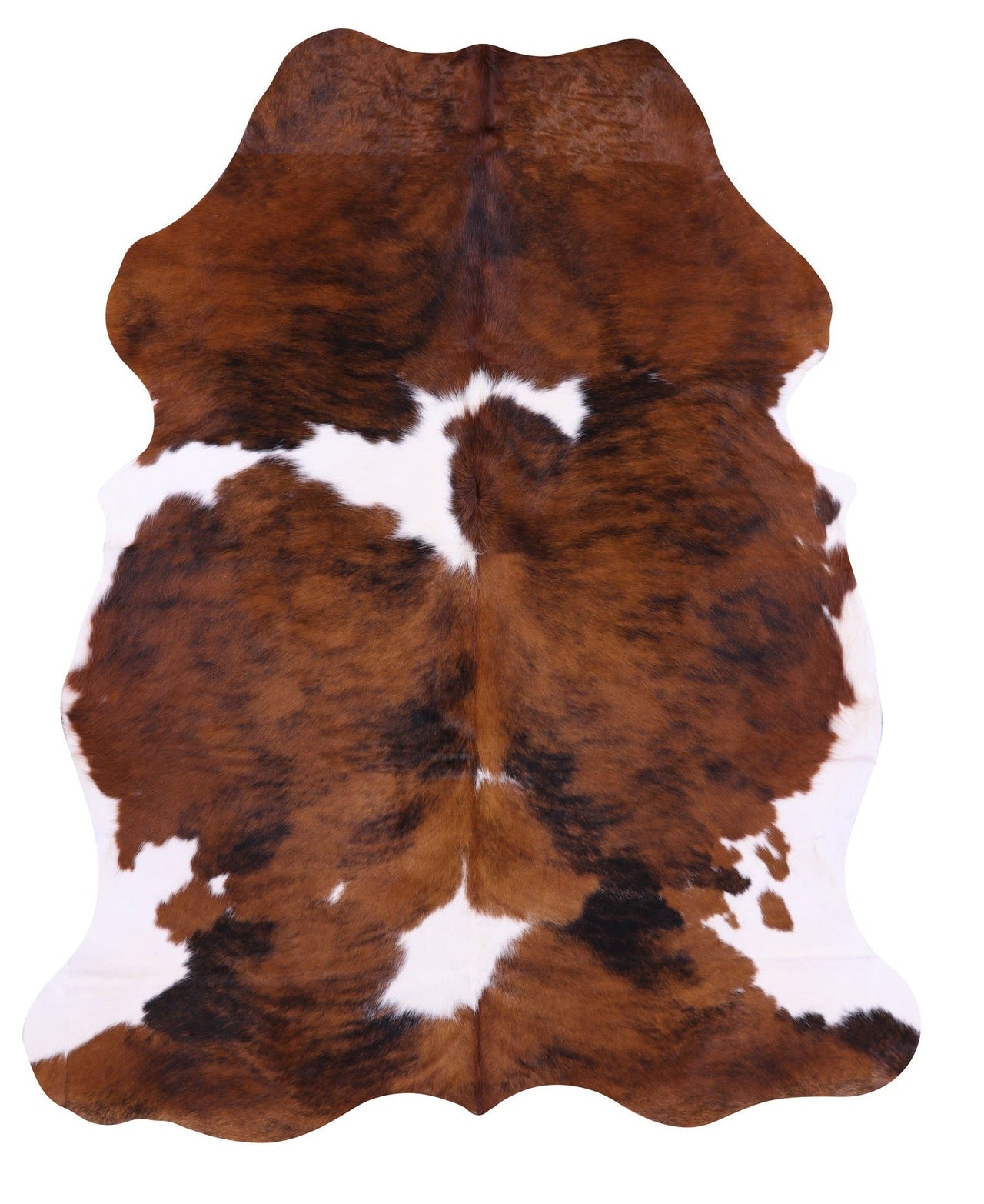 Tricolor Natural Cowhide Rug - XLarge 7'1"H x 5'9"W