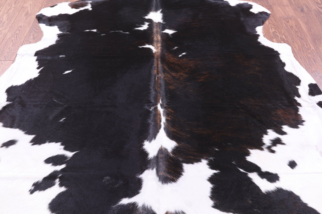 Black & White Natural Cowhide Rug - Large 7'5"H x 6'7"W