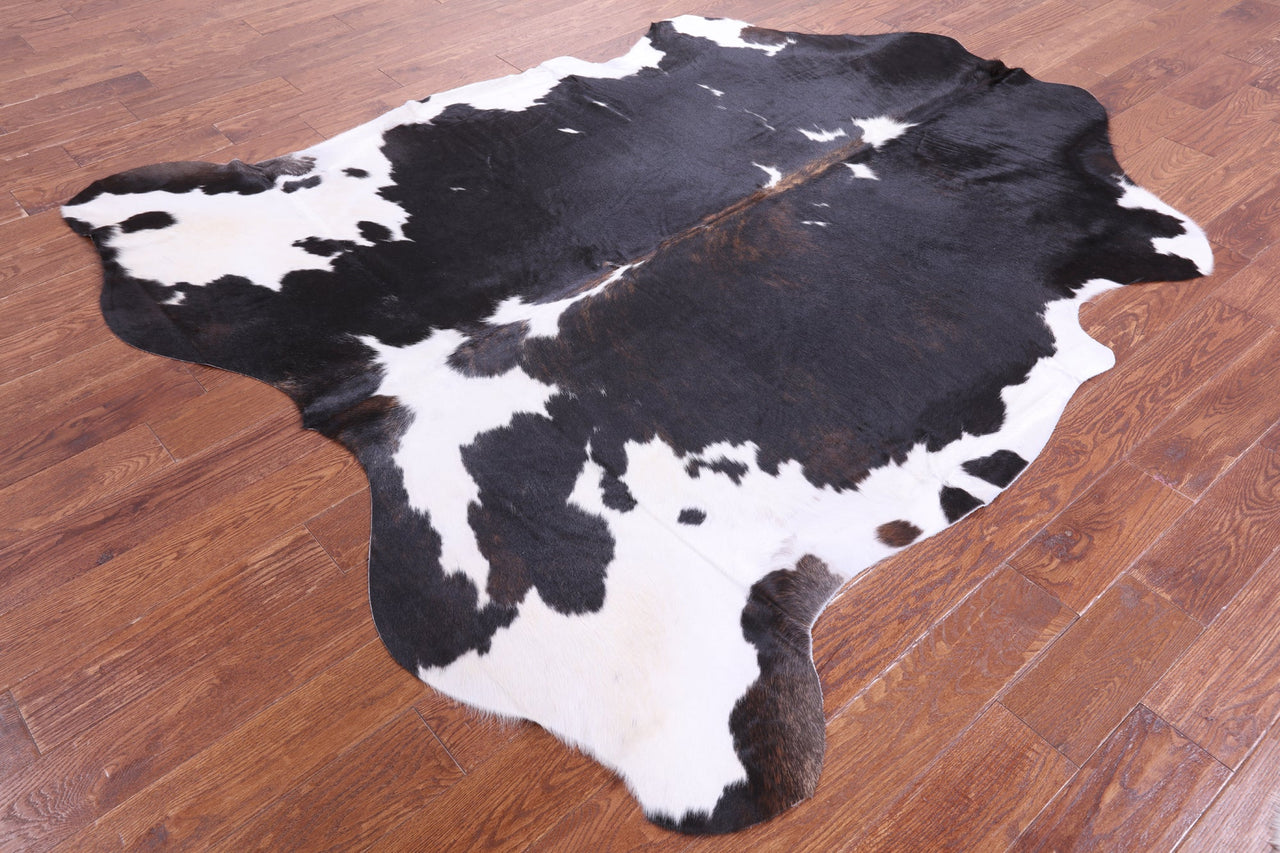 Black & White Natural Cowhide Rug - Large 7'5"H x 6'7"W