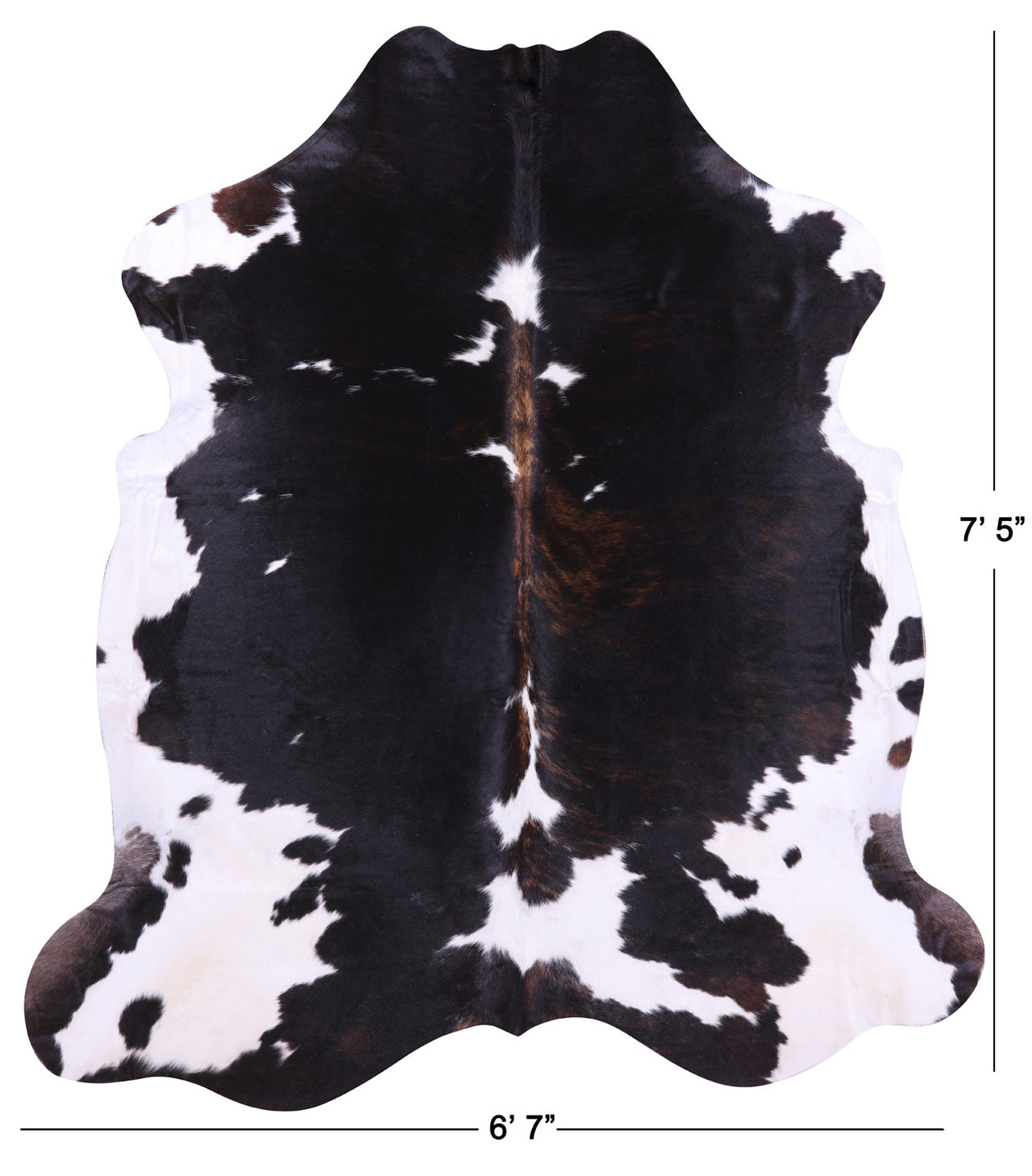 Black & White Natural Cowhide Rug - Large 7'5"H x 6'7"W