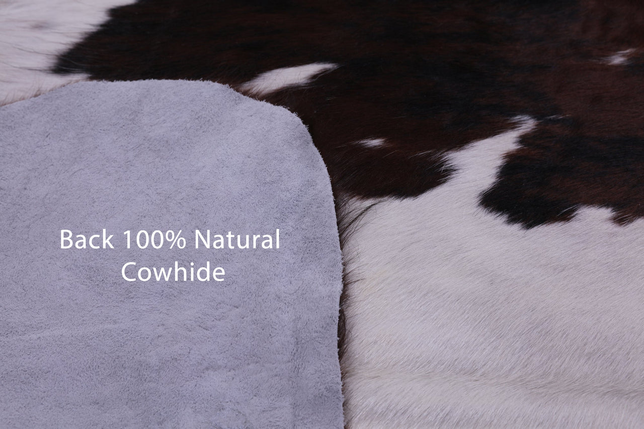 Tricolor Natural Cowhide Rug - Large 7'3"H x 7'1"W