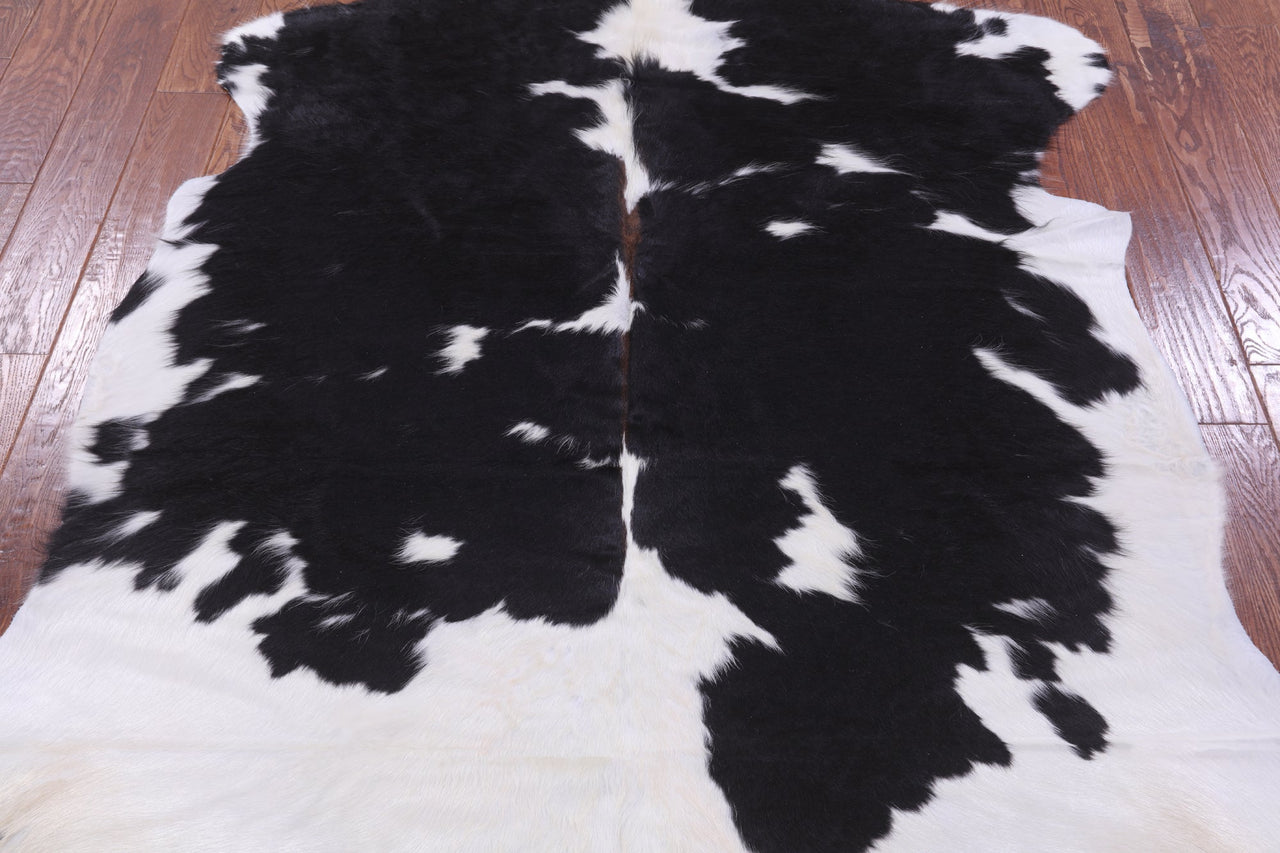 Black & White Natural Cowhide Rug - Large 6'8"H x 6'1"W