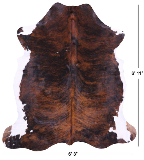 Brindle Natural Cowhide Rug - Large 6'11