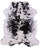 Black & White Natural Cowhide Rug - Large 7'0"H x 6'2"W