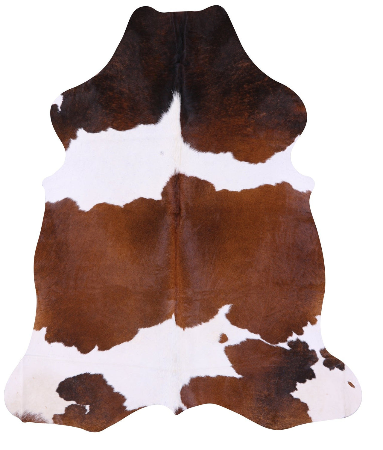 Brown & White Natural Cowhide Rug - Large 6'11"H x 5'9"W